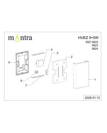 HUEZ * APLIQUE LED IP65 5+5W 3000K BLANCO